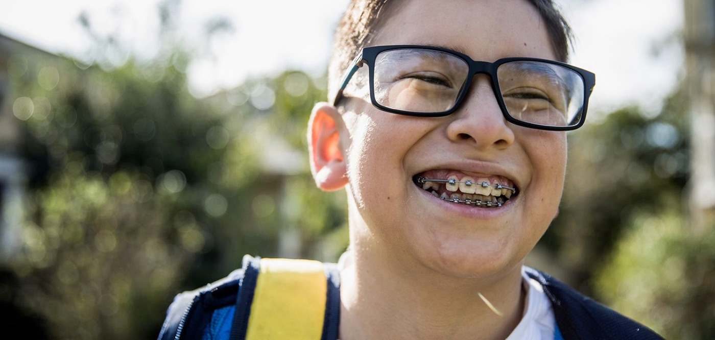 kid smiling with braces